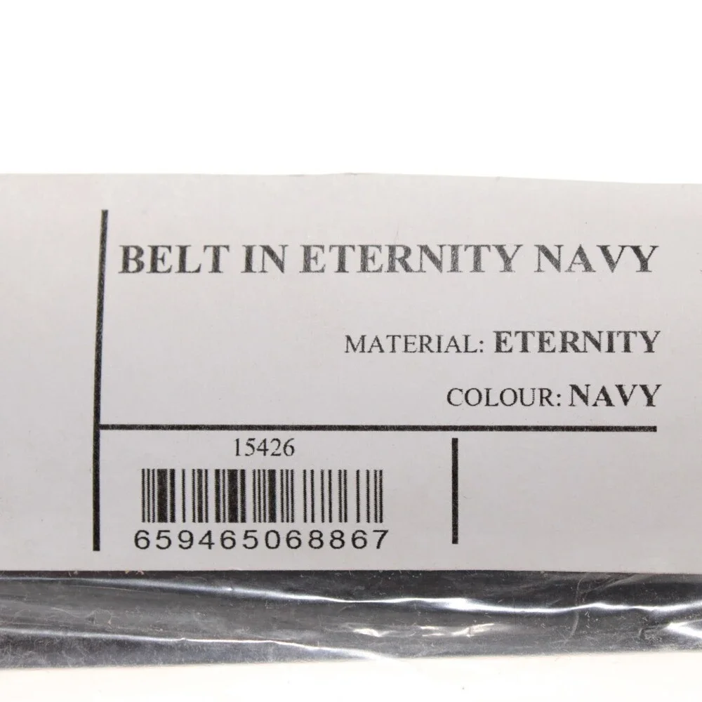 Di Bianco NWT Cut to Size Dress Belt In Solid Navy Blue Leather One Size
